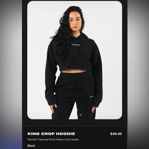 ALPHALETE Women’s KING Crop Hoodie Black Sz M